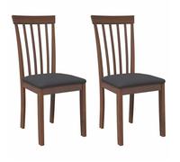 ""NEUF 2026"" CHIC Chaises à manger, SWEETY, pour cuisine, avec coussins, lot de 2, marron bois massif caoutchouc 43x50x 94 cm CCC1102