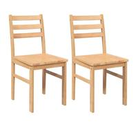""NEUF 2026"" CHIC Chaises à manger, SWEETY, pour cuisine, lot de 2, bois massif caoutchouc 40.5x49x84.5 cm CCC1121