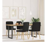 ""NEUF 2026"" CHIC Chaises à manger, SWEETY, pour cuisine, Set de 4, noir tissu 45x54x86 cm CCC392