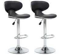 ""NEUF 2026"" CHIC Chaises de bar, SWEETY, Tabourets HAUTE, 2 pcs, noir similicuir 50x46x(87-108) cm CCC1427