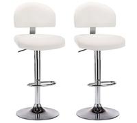 ""NEUF 2026"" CHIC Chaises de bar, SWEETY, Tabourets HAUTE, Set de 2, blanc similicuir 43x47x(98-119) cm CCC1303