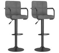 ""NEUF 2026"" CHIC Chaises de bar, SWEETY, Tabourets HAUTE, Set de 2, gris clair tissu 48x47x(90-111) cm CCC1584