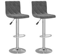 ""NEUF 2026"" CHIC Chaises de bar, SWEETY, Tabourets HAUTE, Set de 2, gris foncé velours 40x43x(90-111) cm CCC1510