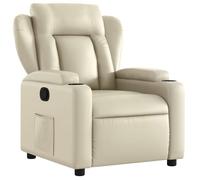 ""NEUF 2026"" CHIC Fauteuil inclinable réglable, SWEETY, inclinaison manuelle, Crème Similicuir 77x94.5x100 cm FF4035