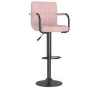 ""NEUF 2026"" CHIC Tabouret de bar, SWEETY, 1 PC, CHAISE HAUTE, Rose Velours 48x47x(90-111) cm CCC1899