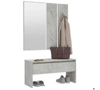 Neuf& 7429 Meuble d'entrée Couloir - VIDAXL - CHIC - Ensemble de meubles de couloir Gris béton Bois d'ingénierie21.84 kg