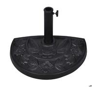 Neuf& 832 Pied parasol robuste - vidaXL - Socle de parasol - résistant à la corrosion - demi-rond Résine,9.5 kg