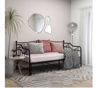 NEUF-8876Chic Lit Banquette Professionnel - Cadre de canapé-lit Pour Adulte Contemporain extensible Noir Métal 90x200 cm