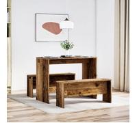 Neuf& 9930 Mobilier de cuisine - vidaXL - Mode Ensemble table à manger et bancs 3 pcs bois d'ingénierie 27.35 kg