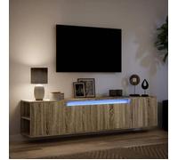 NEUF Armoire TV - Brun - Meuble TV/HIFI - Montage mural - avec LED - chêne sonoma 180x31x39,5 cm TT2148