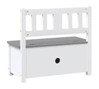 NEUF Banc de rangement pour enfants Blanc et gris 60 x 30 x 55cm MDF FR00_45479223975