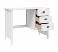 NEUF Blanc Bureau Informatique moderne - Bureau à caissons avec tiroirs Hill Blanc 100x45x74cm Pin massif LH 19525211