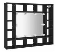 NEUF Cabinet de rangement contemporain - BKM - Armoire à miroir à LED noir 91 x 15 x 76,5cm FR00_40062555929