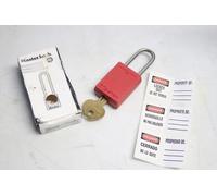 Master Lock S31RED Cadenas de Consignation en Thermoplastique pour Installations Mécaniques, Rouge, Anse 3,8 x 1,6 cm