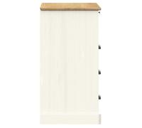 NEUF Commode chambre - cabinet de rangement élégant - Grande espace - VIGO blanc 80 x 40 x 76cm bois massif de pin FR00_79097822095