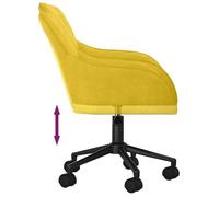 NEUF Fauteuil pivotant - Pour travail - Chaise pivotante de bureau Jaune Velours - L56 x l61 x H86cm FR00_49010085155
