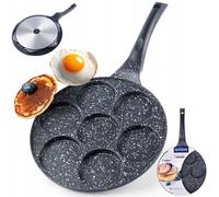 Orion Grande poêle à œufs Ø 27 cm – Pour 7 œufs – Gaz & induction – Antiadhésif