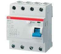 INTERRUPTEUR DIFFÉRENTIEL ABB- F200 - 4P - 63A - 30MA - TYPE AC