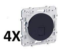 NEUF : Lot 4X Prise RJ45 Anthracite Grade 1 Cat. 6Utp SCHNEIDER ELECTRIC S540475