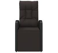 NEUF®Meuble de Siège - BESTMEUBLE - Chaise inclinable de jardin - et coussin - résine tressée Noir - 57x69x106cm FR1867360