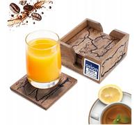 NEUF Orion Mango dessous de plat lot de 6 bois avec support carré 9 cm