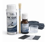 NEUFIX Kit de réparation PVC professionnel - Colle PVC 2 composants pour Zodiac, Paddle Surf, Kayak et Gonflables - Comprend des patchs, pinceau, gobelet, gants et lingette (125 ml)