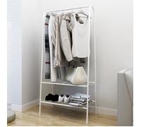 NEUFU - Meuble d'entrée Portant Penderie à Vêtement Porte Manteau étagère pour Chaussures - Blanc - 60x36x152cm