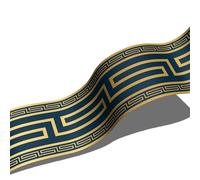 neukids 4rolls - Frise autocollante - Plinthe à monter soi-même - Bleu et doré - Anagramme grecque - Décoration murale pour salon, chambre à coucher, salle de bain, cuisine