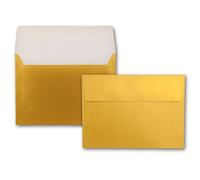 Neuser Papier Metallic Enveloppes C5 16,2 x 22,9 cm Adhésif 25 Umschläge Doré métallisé