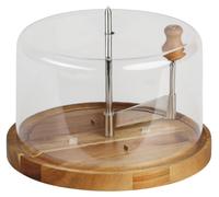 NEUSTANLO Râpe à fromage avec couvercle, Ø 21,7 cm | Bois d'acacia | Idéale pour la Tête de Moine et d'autres fromages | Conservation hygiénique | Durable et multifonctionnelle