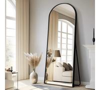 NeuType Miroir Pleine Longueur arqué de 180,3 x 71,1 cm, Grand Miroir de Sol arqué avec Support, Grand Miroir de Chambre à Coucher Debout ou appuyé Contre Un Mur en Alliage d'aluminium, Miroir de