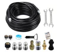 Neuytiky Furet Déboucheur Canalisation 10M - adapté à K2-K7 & Bosch, 5800PSI Haute Pression, Kit Pro avec 4 Buses & Adaptateurs pour Égouts, Gouttières, Canalisations