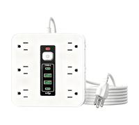 Nevalerra Bloc de prises de courant électrique - Gestion de l'électricité, multiprise électrique à 16 prises CA | pour bureau, maison, chambre, cuisine, mur, salon derrière le canapé TV