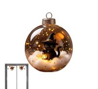 Nevalerra Boule Lumineuse d'halloween, décoration Suspendue de Chat | Boules de chat noir , ornements d'arbre pour propriétaires passionnés, couronne de porte d'entrée