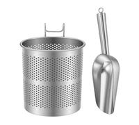 Nevalerra Pelle À Glace Avec Support De Rangement | Pelle En Acier Inoxydable Avec Support | Cuillère pour machine à glaçons,pour seau, cuisine, maison, réfrigérateur, fête, camping, mariage