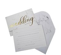 Neviti - Livré en marbre - Jour Invitations avec enveloppes, Lot de 10
