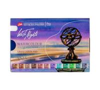 Nevskaya White Nights Lot de 12 pots de couleurs granulées et naturelles, pigments extra fins de qualité artistique, couleurs vives résistantes à la lumière