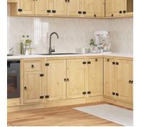 ""NEW 2026"" Armoire de cuisine 1 pc, moderne Cabinet de cuisine, avec porte SKI Brun Miel 80x46x81,5 cm Pin massif L4845
