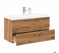 ""NEW 2026"" Armoire lavabo - 1 PC - Meuble d'évier - avec bassin intégré chêne artisanal 100x38.5x45 cm L6304