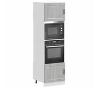 ""NEW 2026"" Armoires de four 2 pièces, Placard de cuisines, Porto sonoma gris bois d'ingénierie 60x57x207 cm L4800