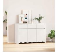 ""NEW 2026"" Buffet Classique, Armoire latérale, pour salon, Drammen Blanc 114x43x75,5 cm Bois de pin massif L3751