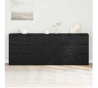 ""NEW 2026"" Buffet lot de 3, Armoire de rangement, Chêne noir 181x30x70 cm Bois d'ingénierie L1554