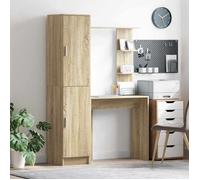 ""NEW 2026"" Bureau lot de 2, avec Haut meuble, Entretien facile, Chêne Sonoma 113.5x39x168 cm L1539