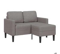 ""NEW 2026"" Canapé moderne - Design ergonomique - pour salon - 2 places avec méridienne en L taupe 125 cm tissu L2844