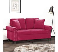""NEW 2026"" Canapé moderne - Design ergonomique - pour salon - 2 places avec oreillers bordeaux 120 cm velours L2023