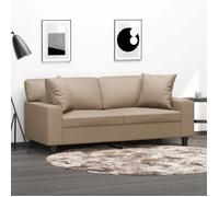 ""NEW 2026"" Canapé moderne - Design ergonomique - pour salon - 2 places avec oreillers cappuccino 140 cm similicuir L1956