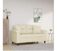 ""NEW 2026"" Canapé moderne - Design ergonomique - pour salon - 2 places avec oreillers crème 120 cm similicuir L2068