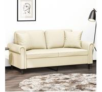 ""NEW 2026"" Canapé moderne - Design ergonomique - pour salon - 2 places avec oreillers crème 140 cm similicuir L2015