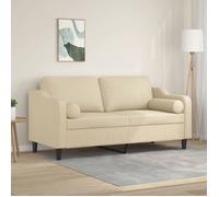 ""NEW 2026"" Canapé moderne - Design ergonomique - pour salon - 2 places avec oreillers décoratifs crème 140 cm tissu L1933