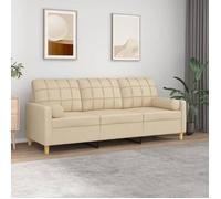 ""NEW 2026"" Canapé moderne - Design ergonomique - pour salon - 3 places avec oreillers décoratifs crème 180 cm tissu L1878